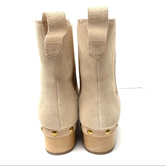 NWOT J. Crew Faux Fur‎ Lined Chelsea Clog Studded Boot Suede Bronzed Clay Size 5 - Picture 4 of 9